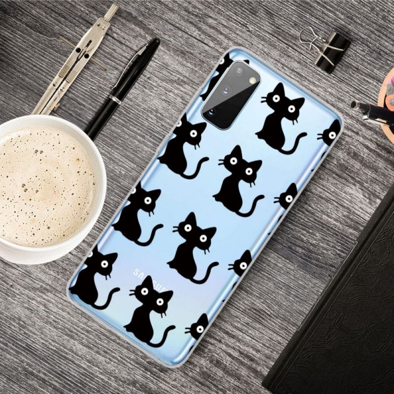 Etui Samsung Galaxy A41 Wiele Czarnych Kotów