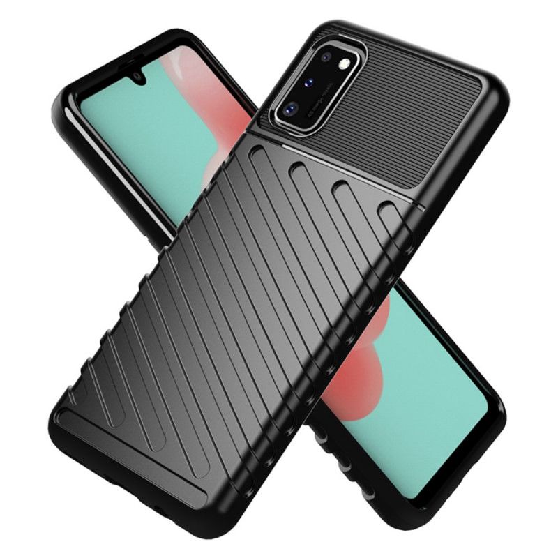 Etui Samsung Galaxy A41 Zielony Czarny Seria Grzmotów Etui Ochronne