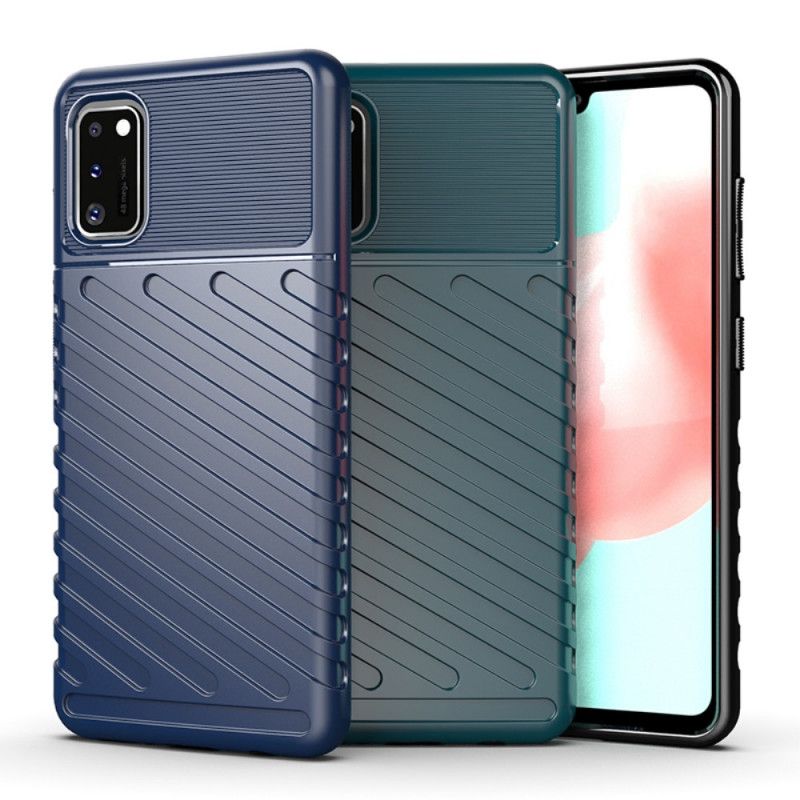 Etui Samsung Galaxy A41 Zielony Czarny Seria Grzmotów Etui Ochronne