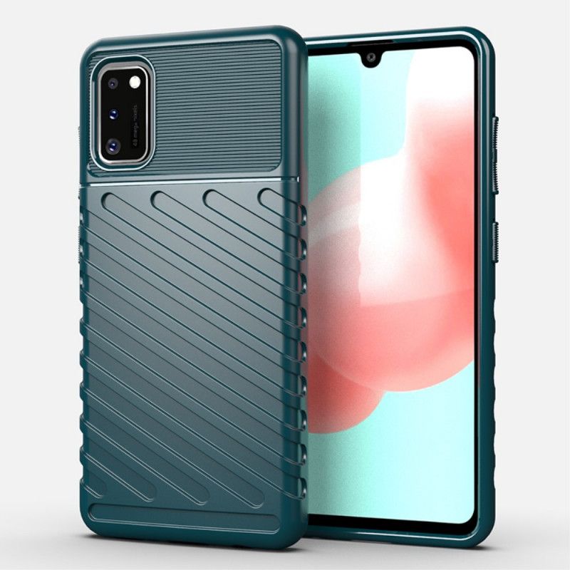 Etui Samsung Galaxy A41 Zielony Czarny Seria Grzmotów Etui Ochronne