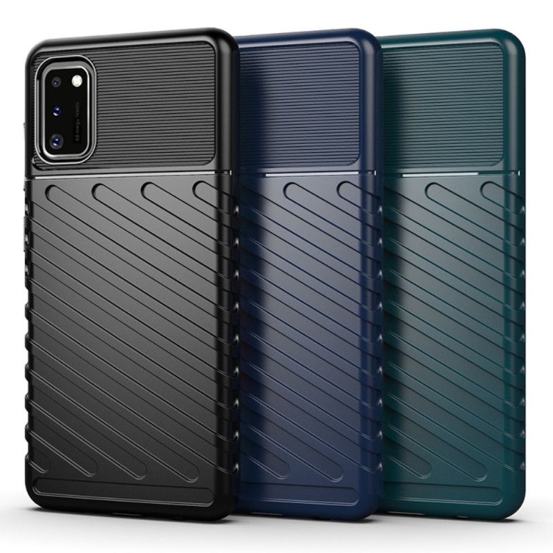 Etui Samsung Galaxy A41 Zielony Czarny Seria Grzmotów Etui Ochronne