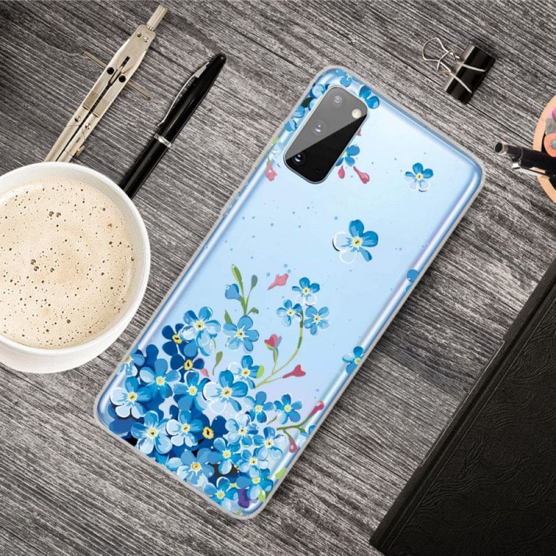 Futerały Samsung Galaxy A41 Etui na Telefon Niebieskie Kwiaty