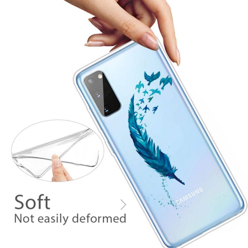 Futerały Samsung Galaxy A41 Etui na Telefon Piękne Pióro