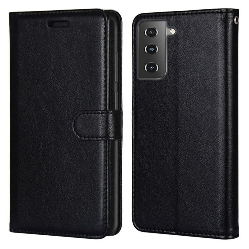 Etui Folio Samsung Galaxy S21 5G Biały Czarny Monochromatyczny Styl Skóry