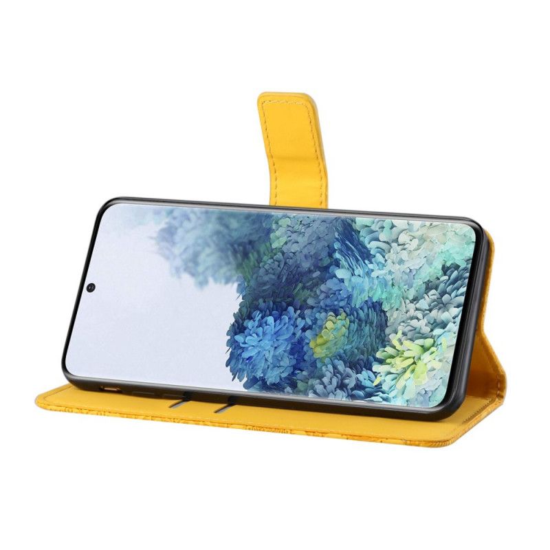 Etui Folio Samsung Galaxy S21 5G Biały Czarny Wzór Gobelinu