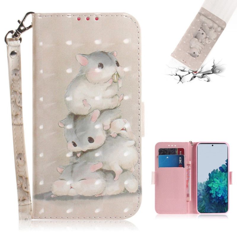 Etui Folio Samsung Galaxy S21 5G Chomiki Ze Stringami