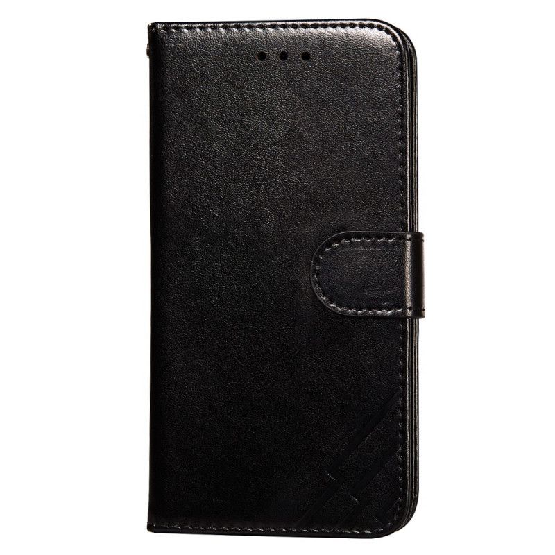 Etui Folio Samsung Galaxy S21 5G Czerwony Czarny Design Z Efektem Skóry Błyskawicy Etui Ochronne