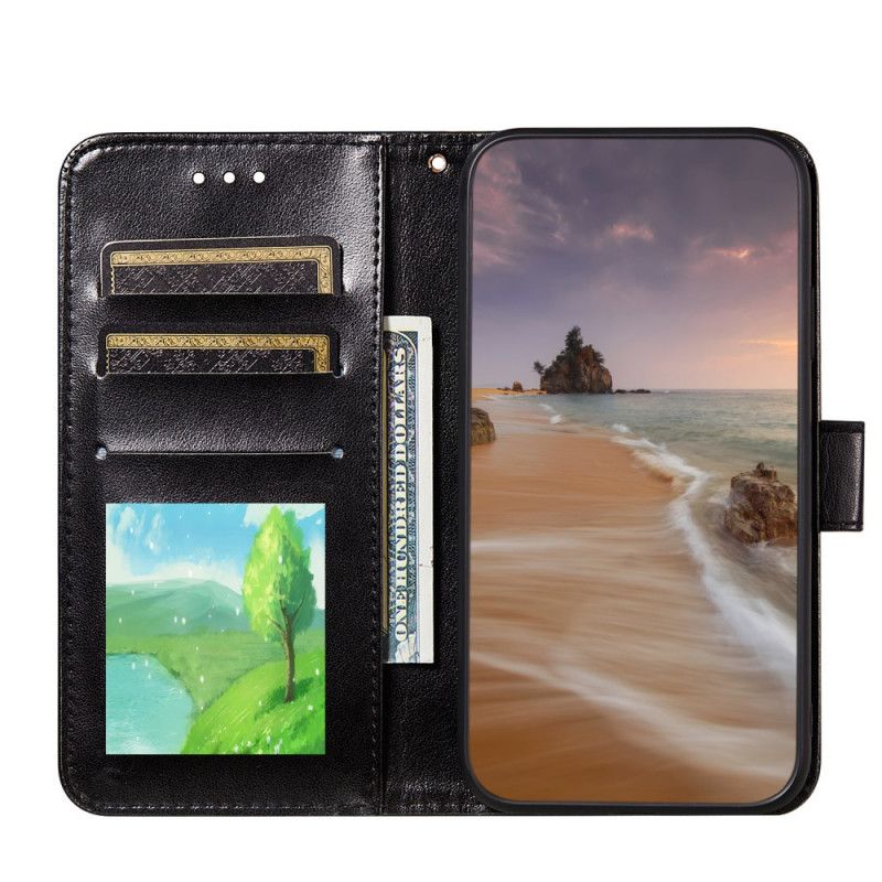 Etui Folio Samsung Galaxy S21 5G Czerwony Czarny Design Z Efektem Skóry Błyskawicy Etui Ochronne