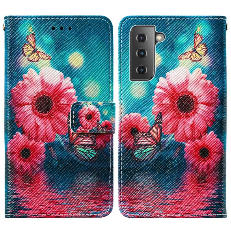 Etui Folio Samsung Galaxy S21 5G Czerwony Czarny Dlaczego Nie Motyle? Etui Ochronne