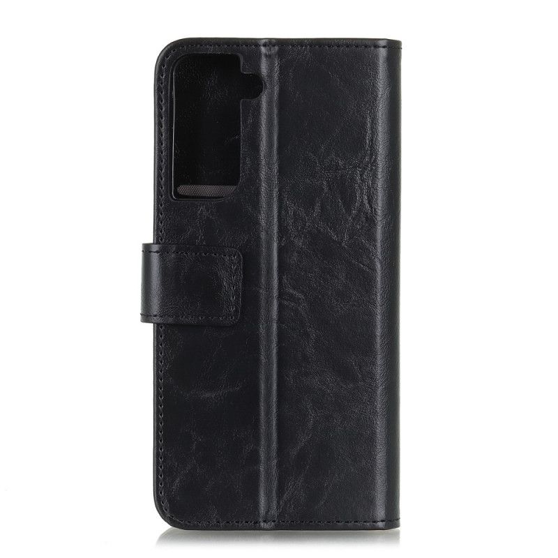 Etui Folio Samsung Galaxy S21 5G Czerwony Czarny Khazneh Elegancja Skórzany Styl Etui Ochronne