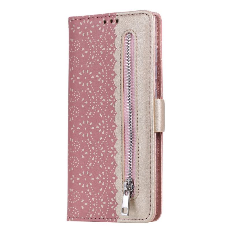 Etui Folio Samsung Galaxy S21 5G Czerwony Czarny Koronkowa Torebka Typu Stringi Etui Ochronne