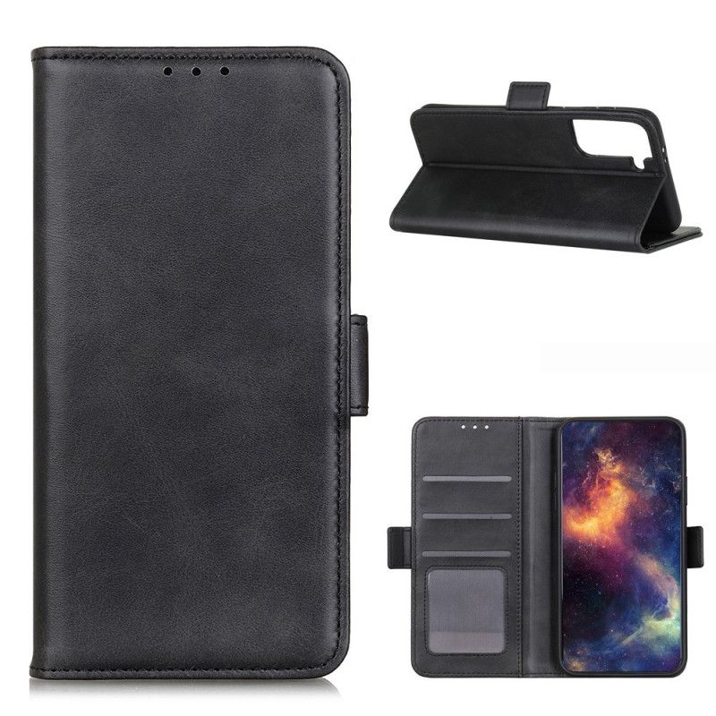 Etui Folio Samsung Galaxy S21 5G Czerwony Czarny Podwójna Klapa