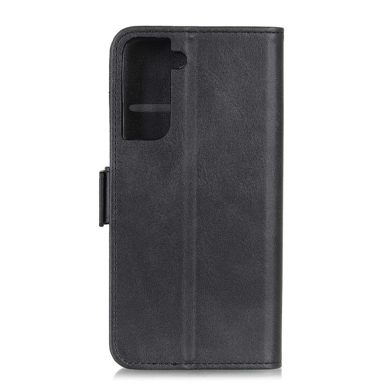 Etui Folio Samsung Galaxy S21 5G Czerwony Czarny Podwójna Klapa