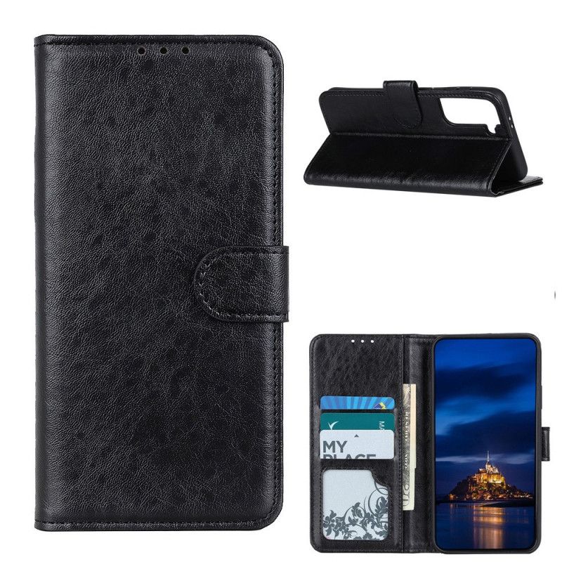 Etui Folio Samsung Galaxy S21 5G Czerwony Czarny Sztuczna Skóra Teksturowana Etui Ochronne