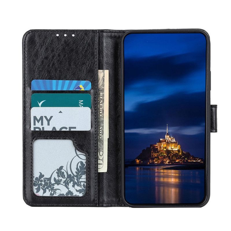 Etui Folio Samsung Galaxy S21 5G Czerwony Czarny Sztuczna Skóra Teksturowana Etui Ochronne