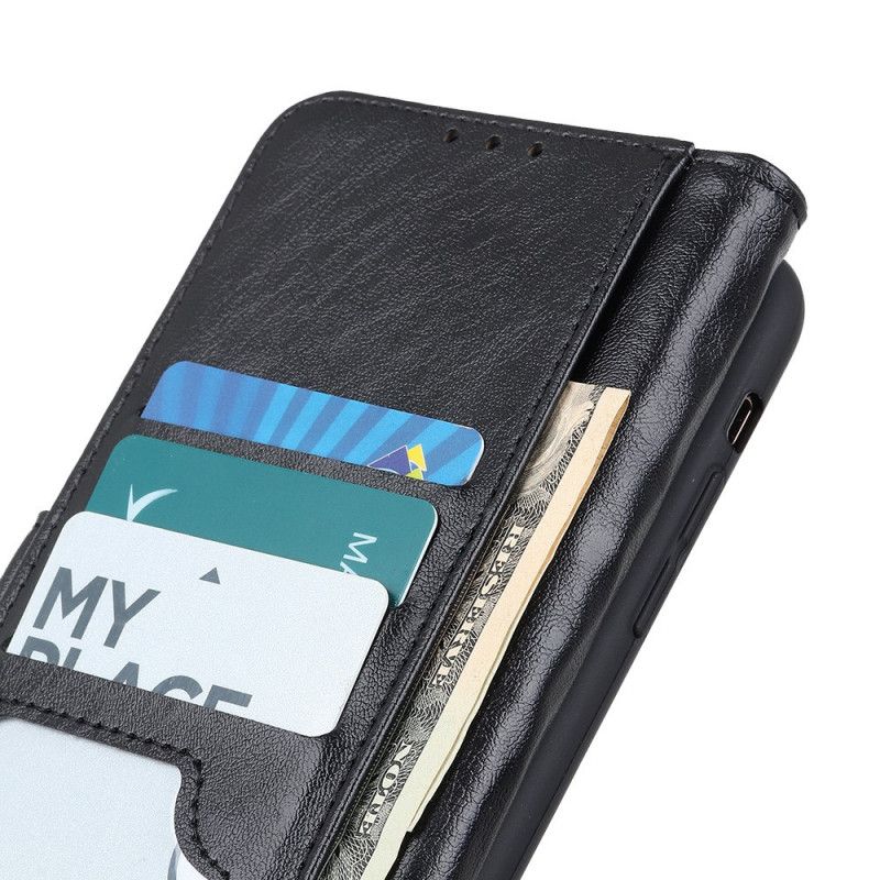 Etui Folio Samsung Galaxy S21 5G Czerwony Czarny Sztuczna Skóra Teksturowana Etui Ochronne