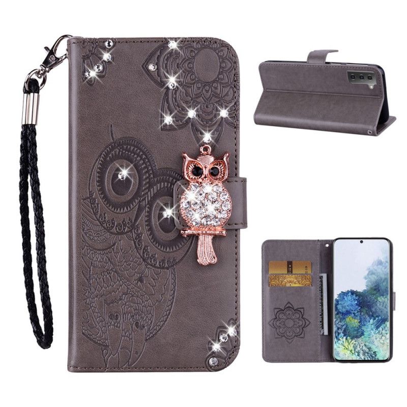 Etui Folio Samsung Galaxy S21 5G Czerwony Szary Mandala I Urok Sowy Etui Ochronne