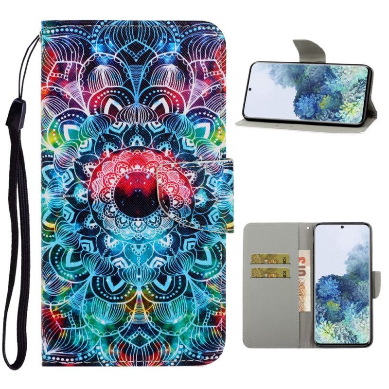 Etui Folio Samsung Galaxy S21 5G Efektowna Mandala Ze Stringami Etui Ochronne