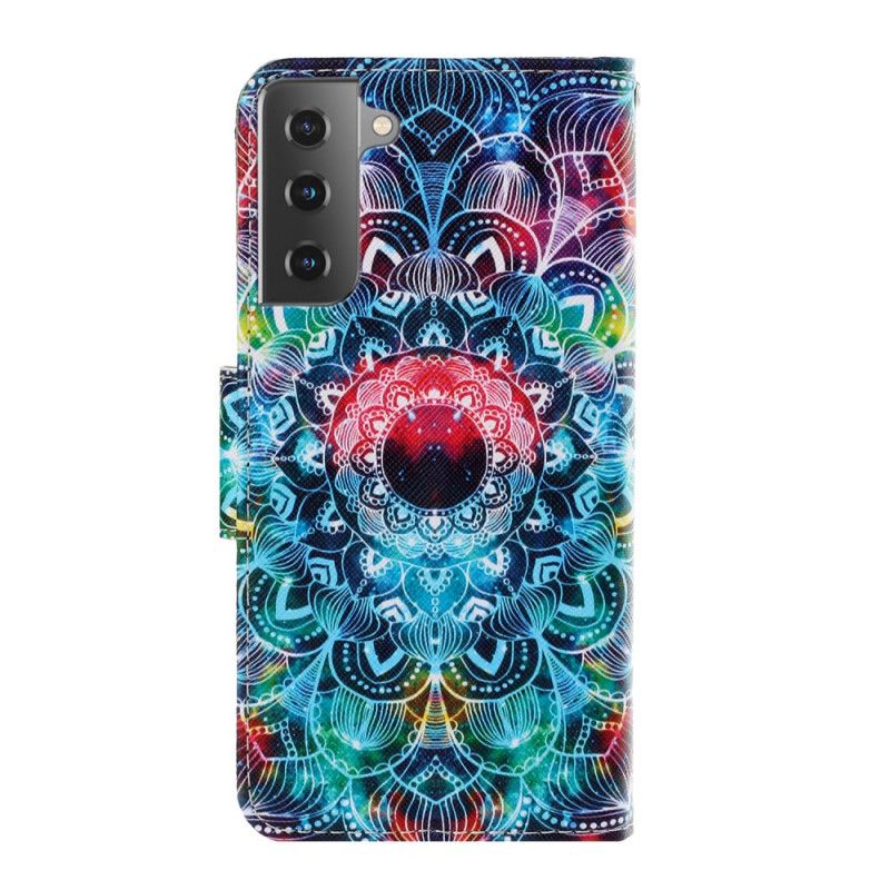 Etui Folio Samsung Galaxy S21 5G Efektowna Mandala Ze Stringami Etui Ochronne