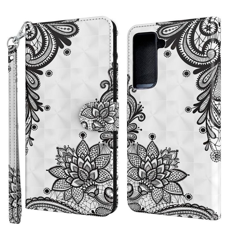 Etui Folio Samsung Galaxy S21 5G Elegancka Koronka Etui Ochronne