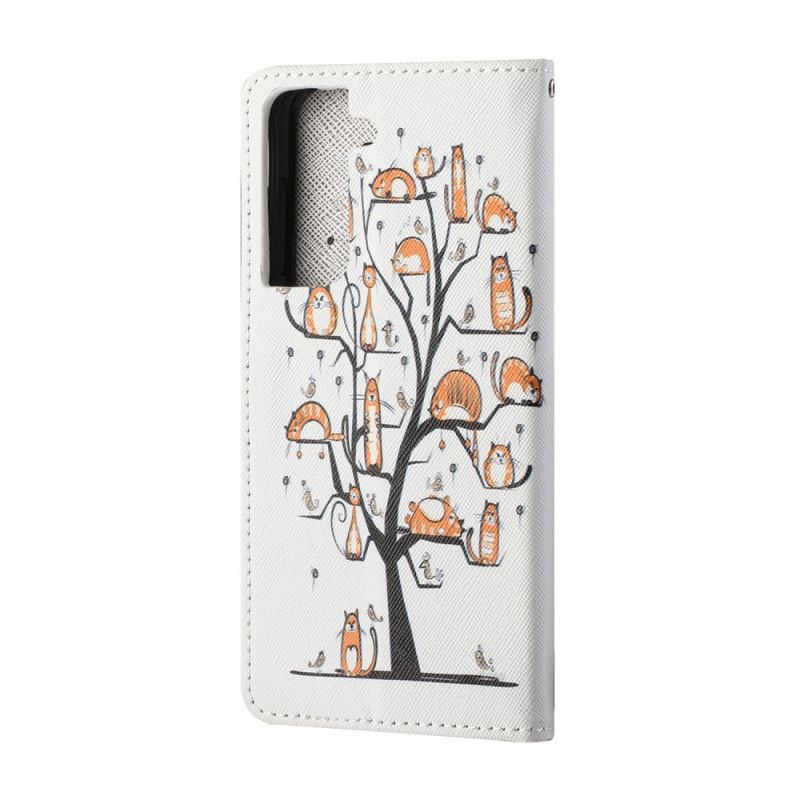 Etui Folio Samsung Galaxy S21 5G Funky Stringi Kotki Etui Ochronne