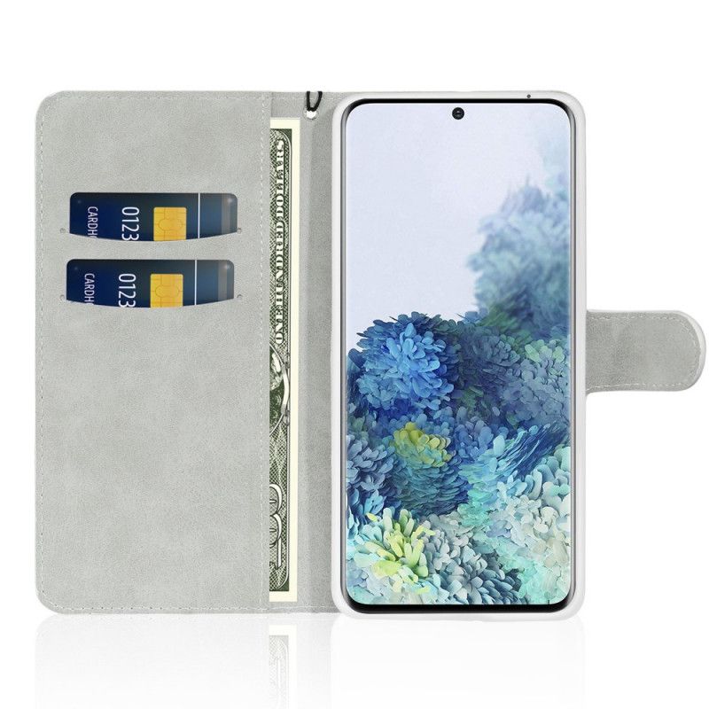 Etui Folio Samsung Galaxy S21 5G Granatowy Czarny Projekt Brokatu Etui Ochronne