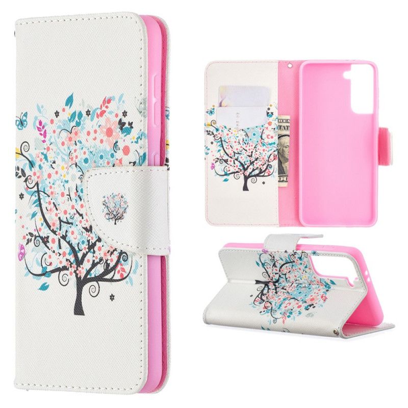 Etui Folio Samsung Galaxy S21 5G Kwitnące Drzewo Etui Ochronne