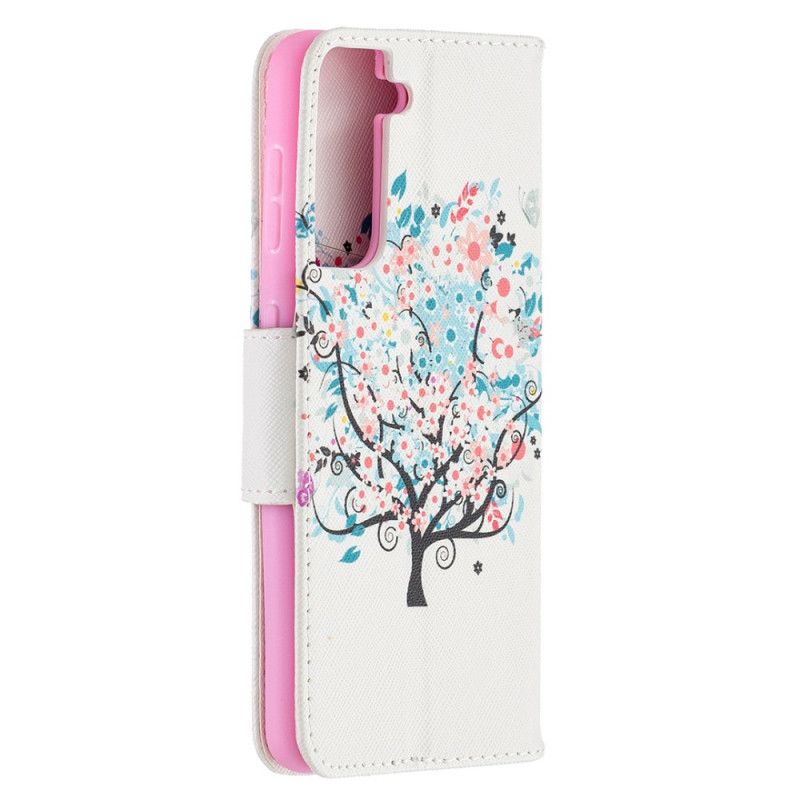 Etui Folio Samsung Galaxy S21 5G Kwitnące Drzewo Etui Ochronne