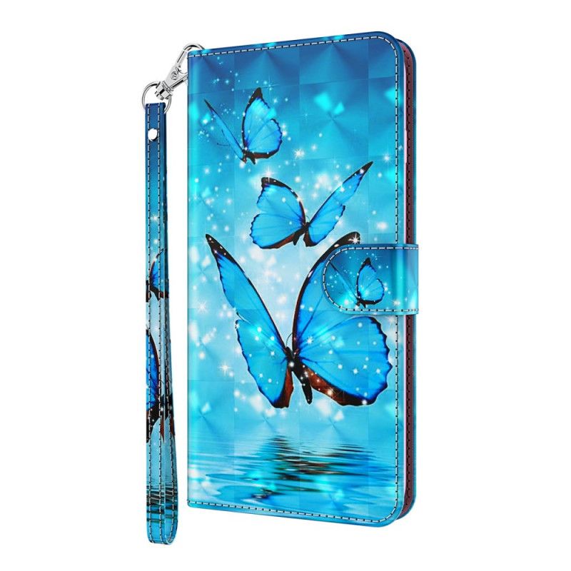 Etui Folio Samsung Galaxy S21 5G Latające Niebieskie Motyle