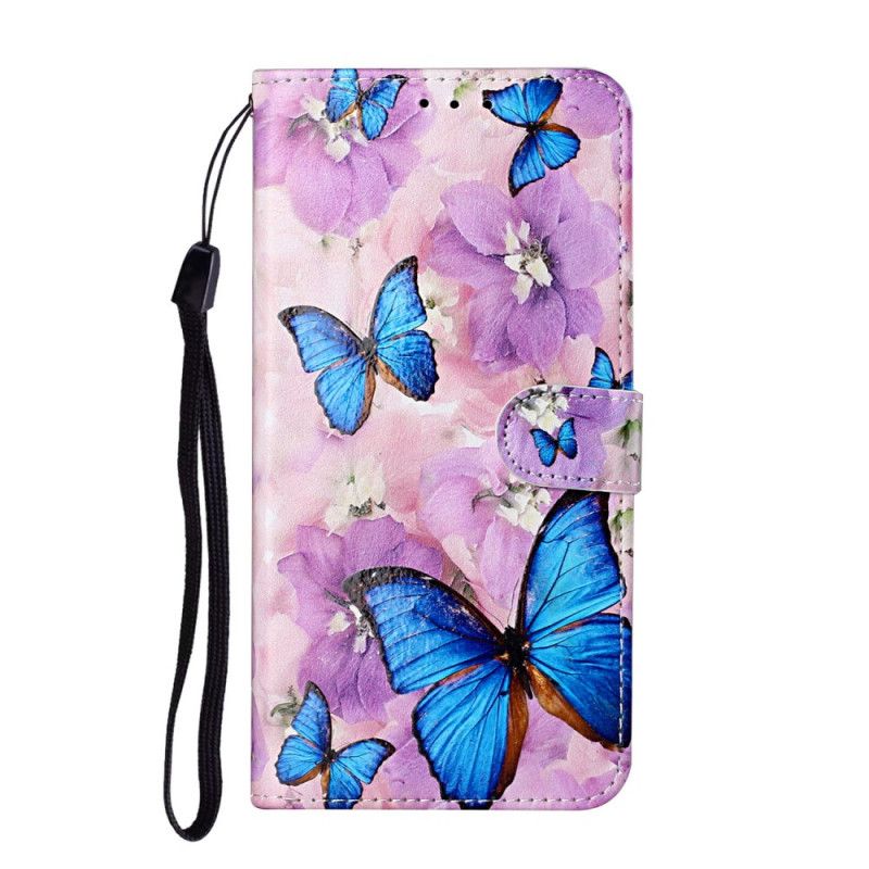 Etui Folio Samsung Galaxy S21 5G Motyle Kwiatowe Etui Ochronne