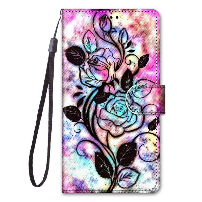 Etui Folio Samsung Galaxy S21 5G Neonowe Kwiaty