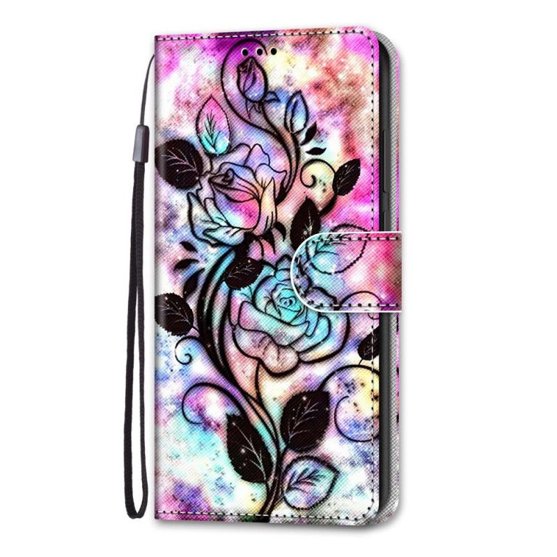 Etui Folio Samsung Galaxy S21 5G Neonowe Kwiaty