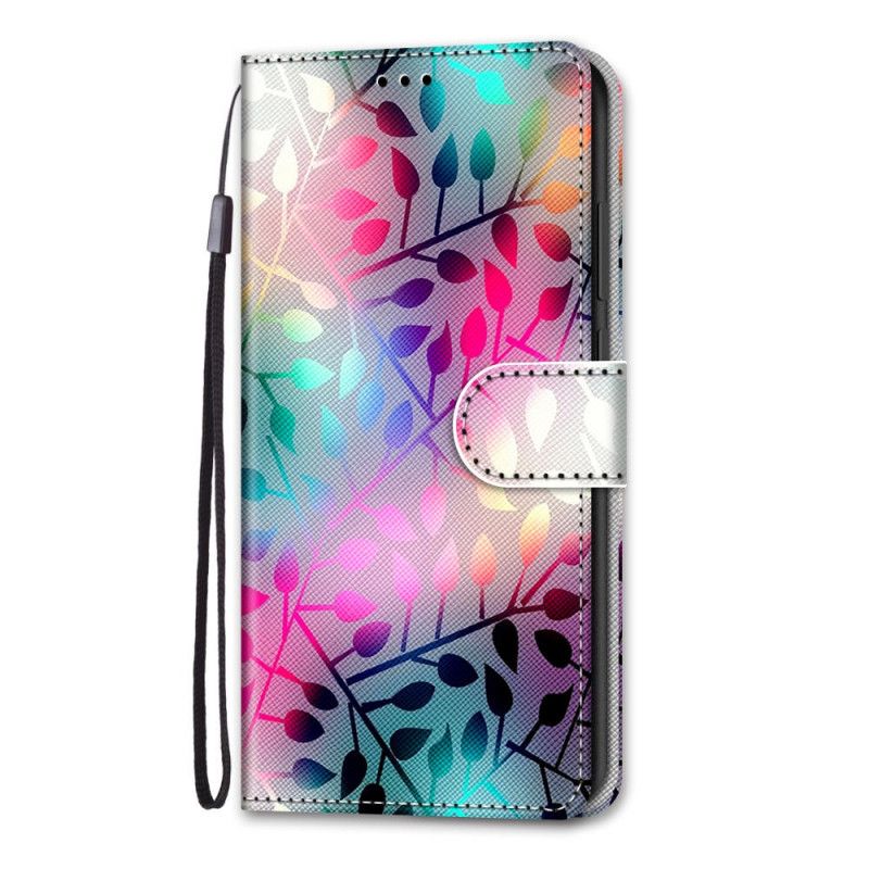 Etui Folio Samsung Galaxy S21 5G Neonowe Liście Etui Ochronne