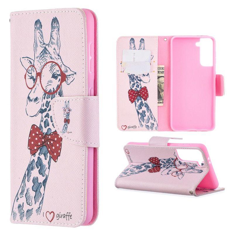 Etui Folio Samsung Galaxy S21 5G Nerd Żyrafa