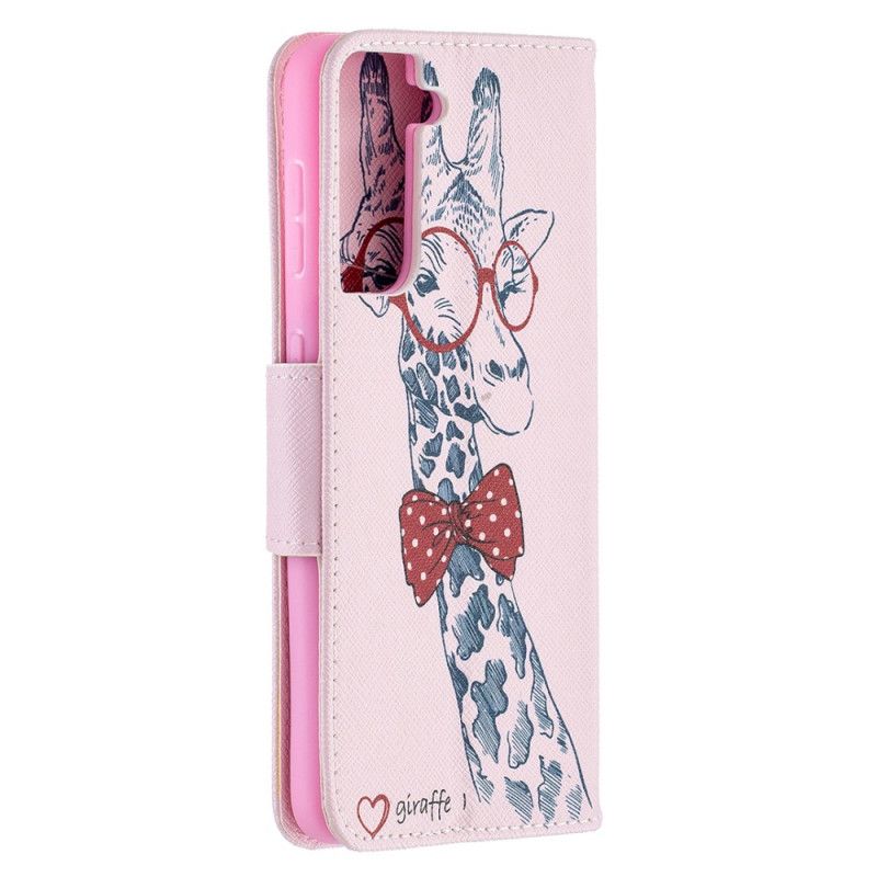 Etui Folio Samsung Galaxy S21 5G Nerd Żyrafa