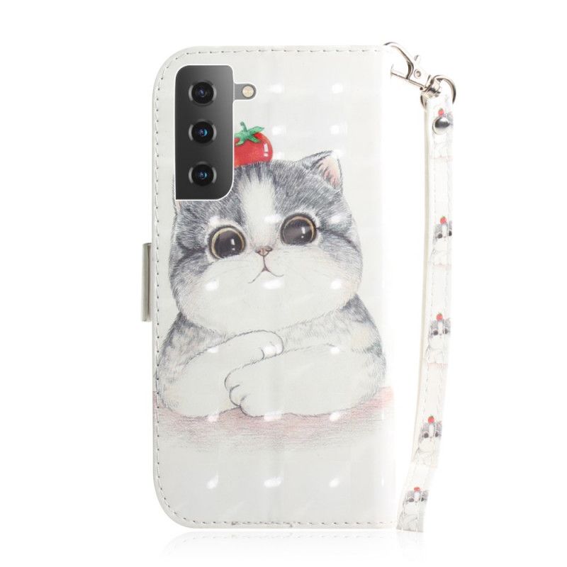 Etui Folio Samsung Galaxy S21 5G Pomidor Na Stringach Cat Etui Ochronne