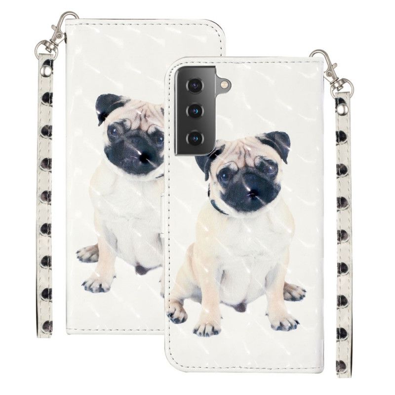 Etui Folio Samsung Galaxy S21 5G Punkty Świetlne Dla Psów Z Paskiem