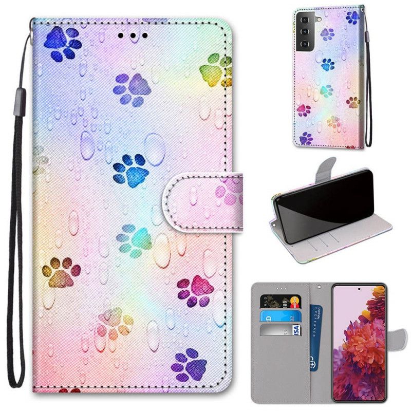 Etui Folio Samsung Galaxy S21 5G Ślady Na Deszczu