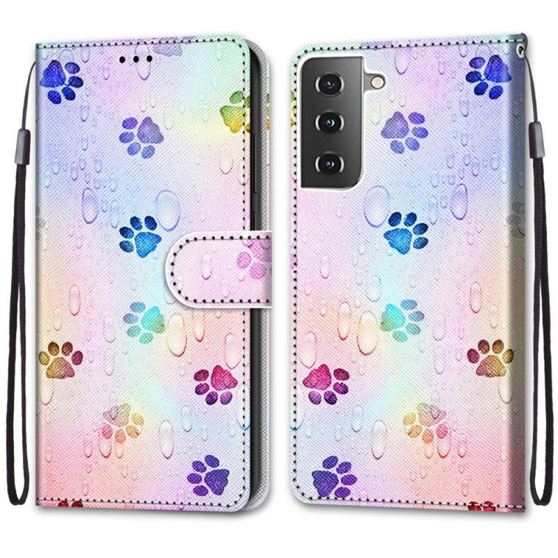 Etui Folio Samsung Galaxy S21 5G Ślady Na Deszczu