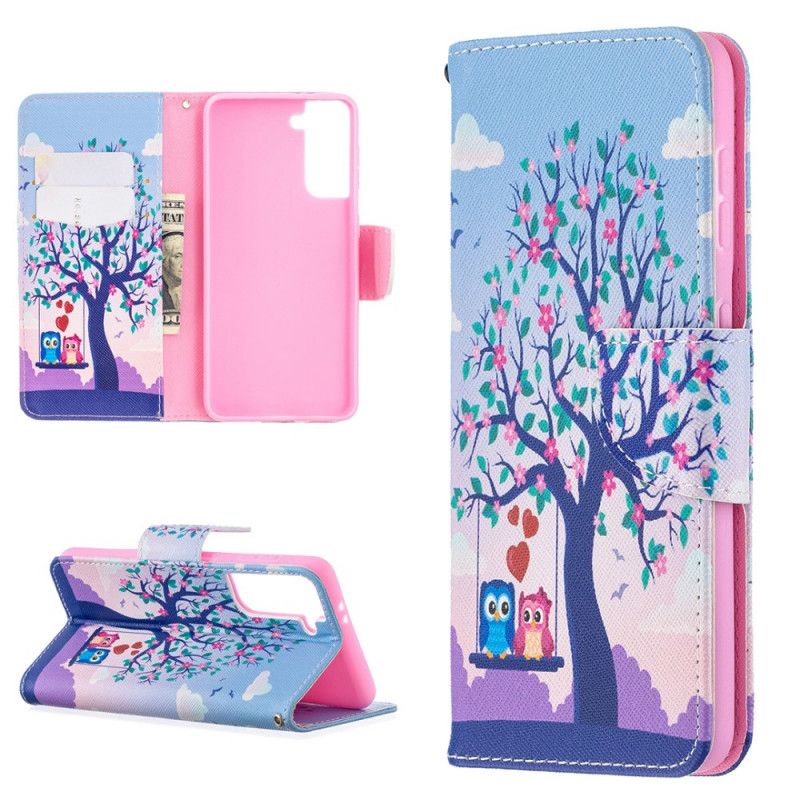 Etui Folio Samsung Galaxy S21 5G Sowy Na Huśtawce