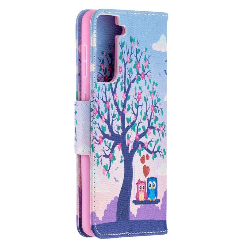 Etui Folio Samsung Galaxy S21 5G Sowy Na Huśtawce