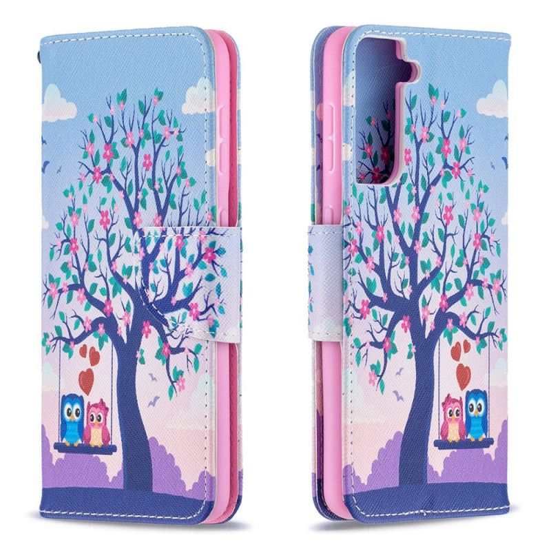 Etui Folio Samsung Galaxy S21 5G Sowy Na Huśtawce