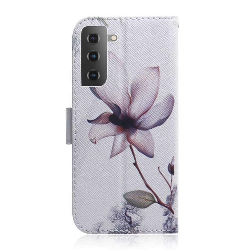 Etui Folio Samsung Galaxy S21 5G Stary Kwiat Róży Etui Ochronne