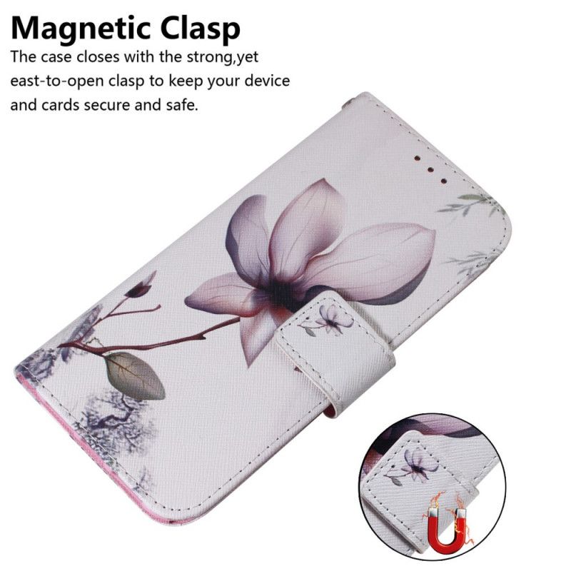 Etui Folio Samsung Galaxy S21 5G Stary Kwiat Róży Etui Ochronne