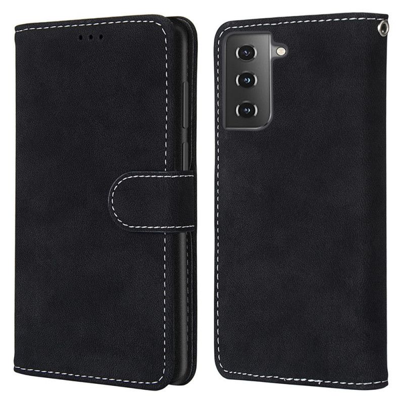 Etui Folio Samsung Galaxy S21 5G Szary Czarny Skóra Ekologiczna W Nowych Kolorach Vintage Etui Ochronne