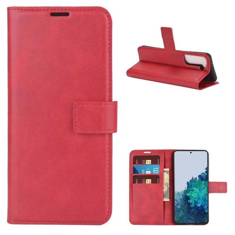 Etui Folio Samsung Galaxy S21 5G Szary Czarny Smukła Imitacja Skóry