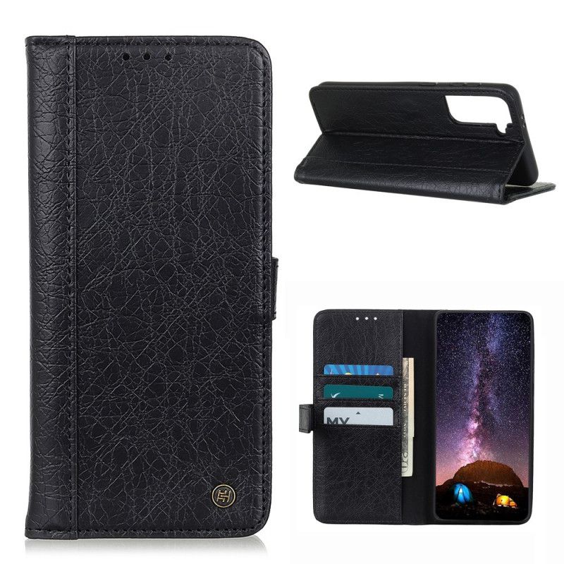 Etui Folio Samsung Galaxy S21 5G Szary Czarny Sztuczna Skóra W Stylu Nosorożca