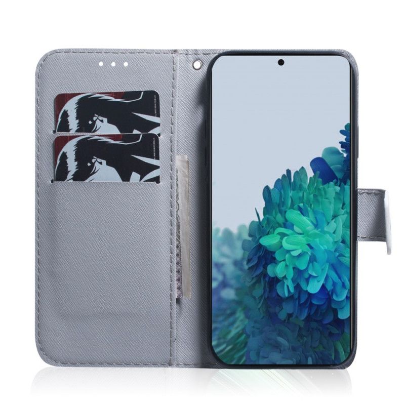 Etui Folio Samsung Galaxy S21 5G Twarz Tygrysa Etui Ochronne