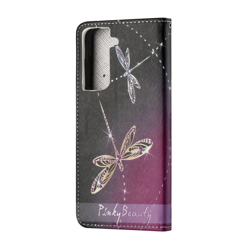 Etui Folio Samsung Galaxy S21 5G Ważki Ze Stringami Etui Ochronne