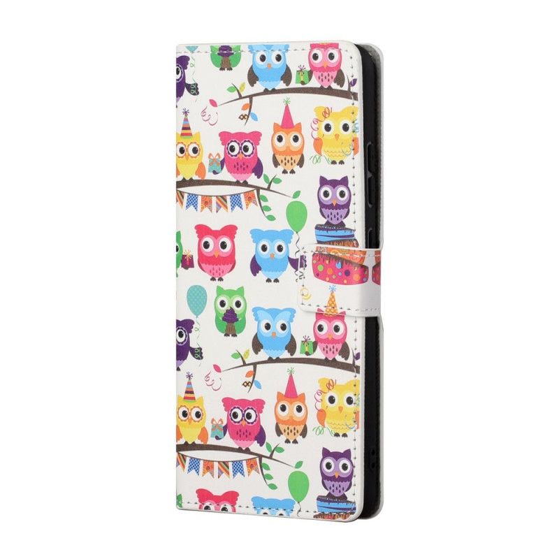 Etui Folio Samsung Galaxy S21 5G Wiele Sów Etui Ochronne